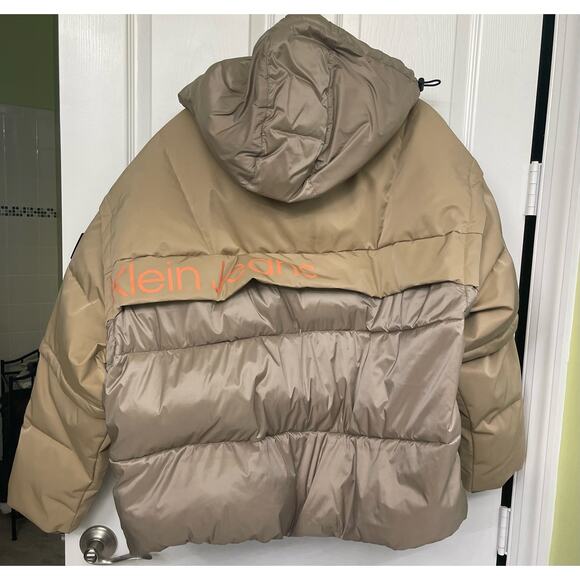 Calvin Klein Jeans modular 2 in 1 Puffer Jacket $325 winter Mens brown New Small - Picture 8 of 12